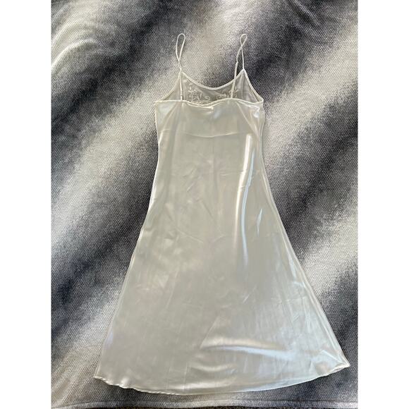 Vintage Intimo Amore Nightgown Sexy Satin Like Lace White Slip 90s Size Medium - Picture 3 of 11